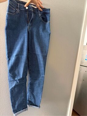 Levi's Dark Blue High-Rise Slim Jeans